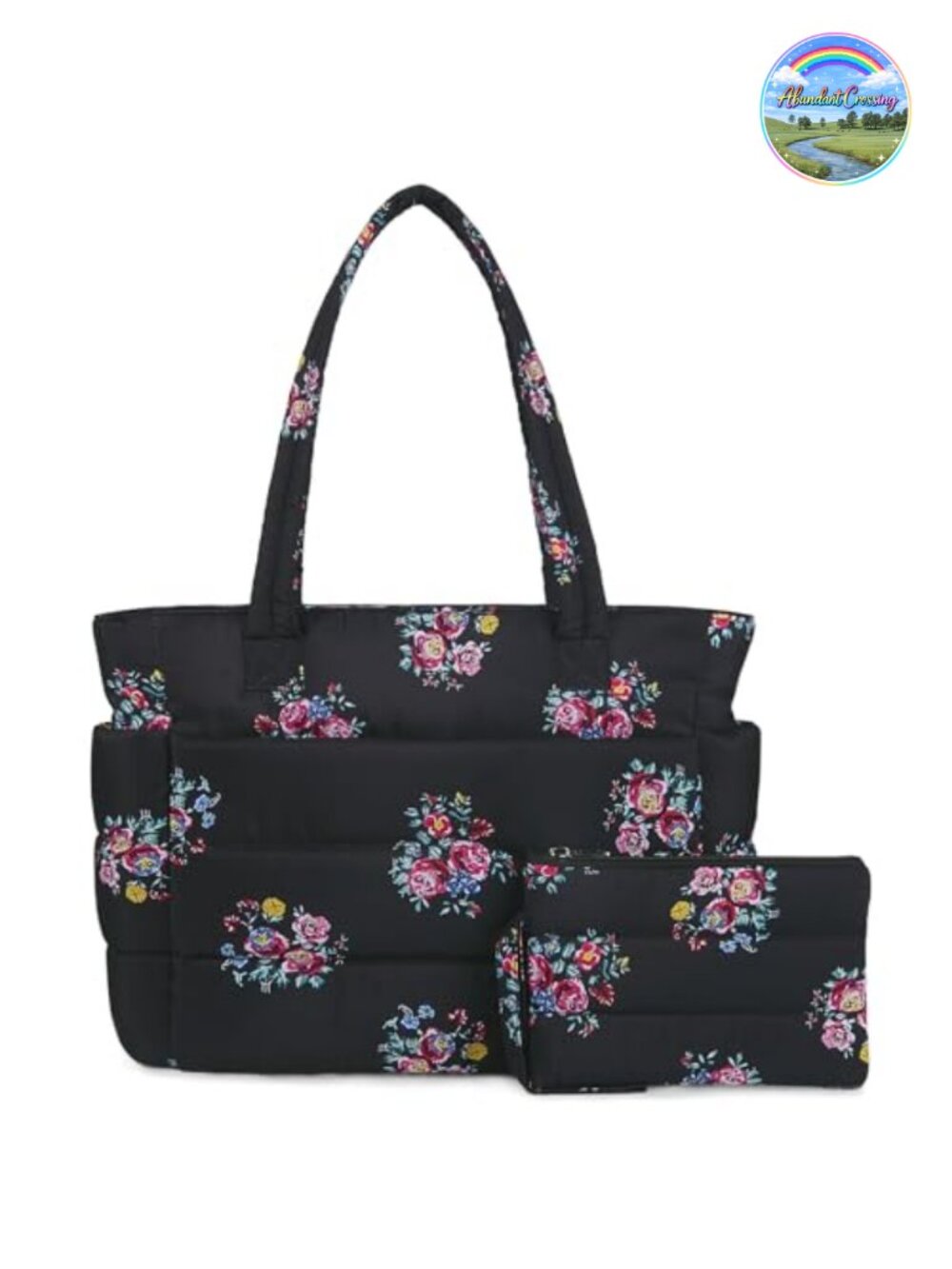 Quilted Puffer Tote Bag Lightweight Travel Gym Work Handbag